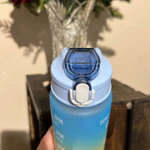 🌈 RAINBOW Water Bottle 25oz Motivational Fitness Jug with Time Markers - Picture 4 of 8